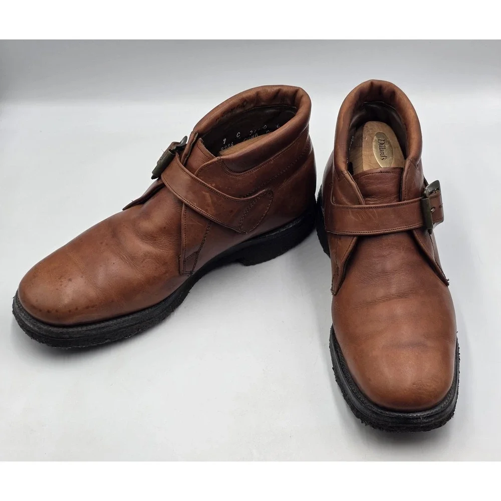 Allen Edmonds Rainier Monk Strap‎ Boots Mens 9C Mahogany Leather 9986 USA Made